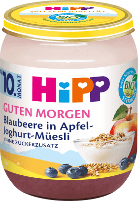 HiPP Fruit & Yoghurt Blueberry in apple yoghurt muesli, from the 10th month, 160 g