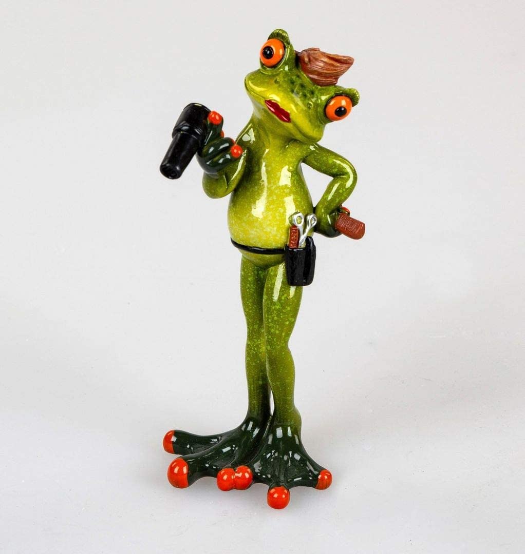 ITRR Frog as a hairdresser, approx. 17 cm.
