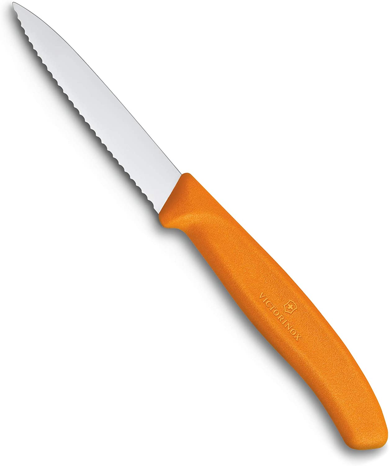 Victorinox Swiss Classic 8 cm Serrated Vegetable Knife - Medium Point - Blade Guard - Dishwasher-Safe - Set of 2