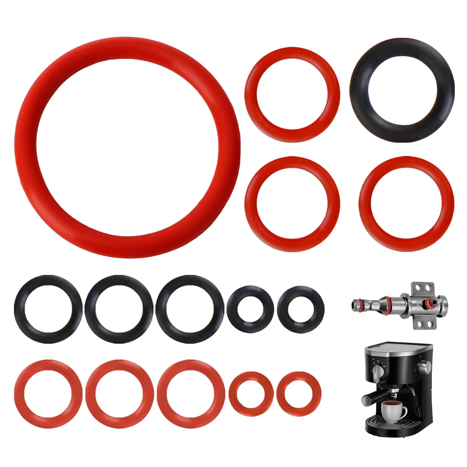 15 O-Ring Set for Most Philips Fully Automatic Coffee Machines Models. High Quality Replacement O-Rings for Coffee Machines, Support Valves, Steam Valves, Brewing Units and Dosing Valve