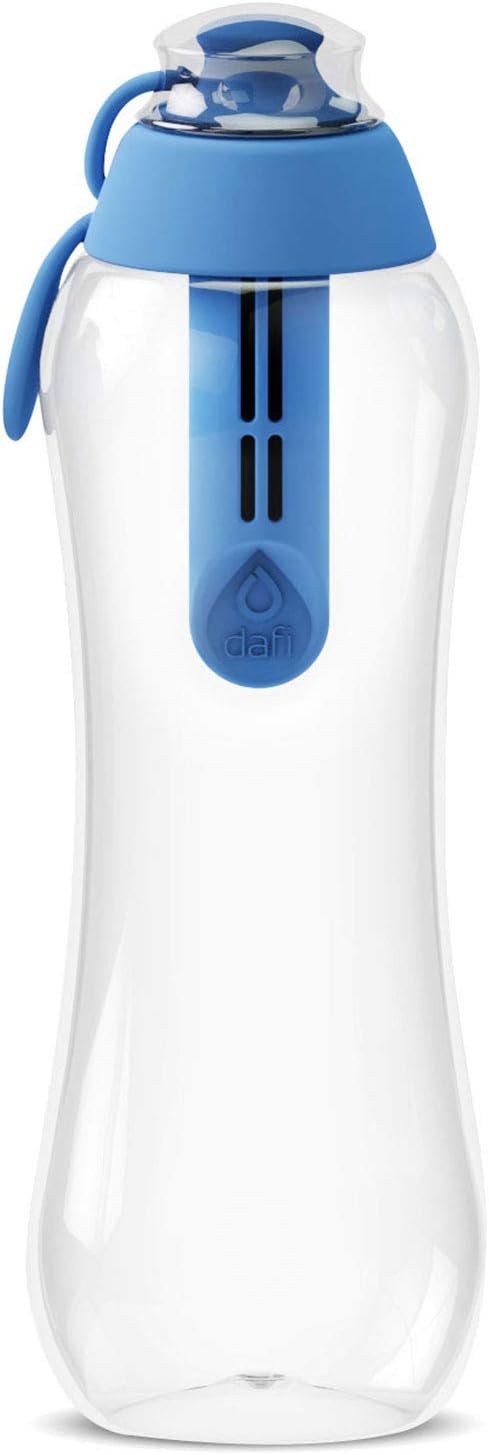 DAFI Water Bottle with Filter 0.3 L, Blue - Water Bottle with Water Filter, BPA-Free, Sports Bottle with Filtered Water for Travel - Filter Bottle Outdoor + Activated Carbon Filter