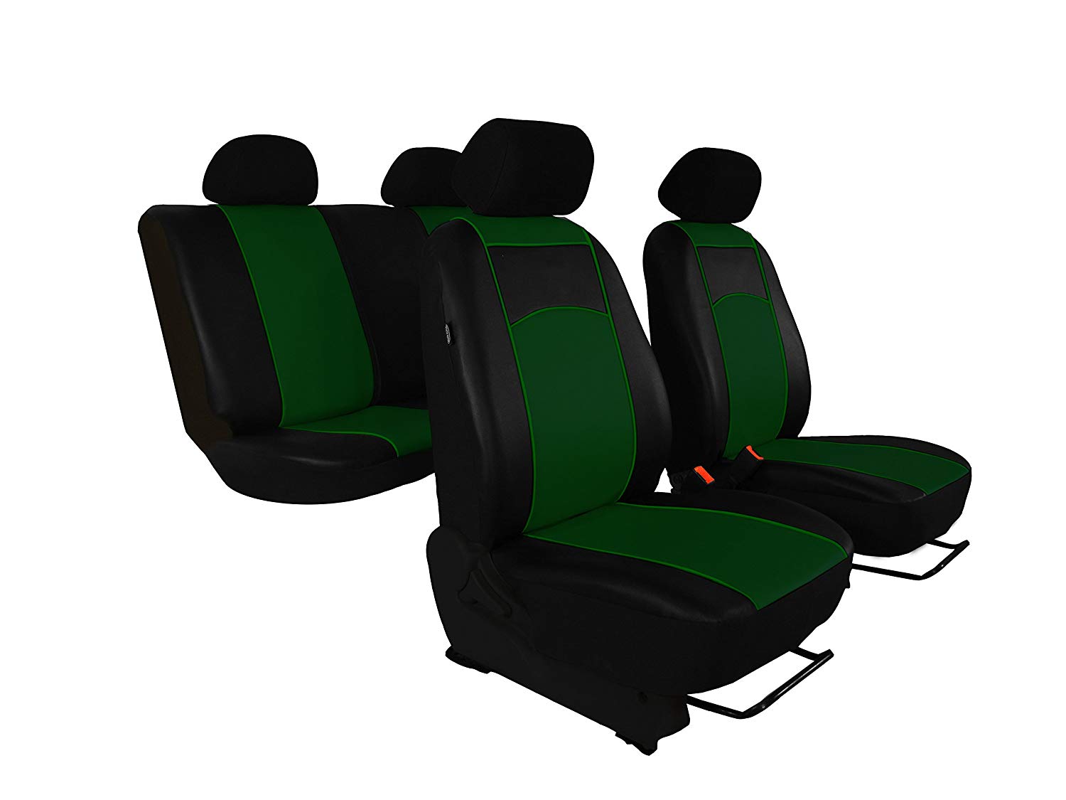 Pokter POK-TER-TUNING Car Seat Cover Set for D-Max 2012 Onwards Design Faux Leather Green