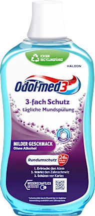 Odol med 3 Mouthwash triple protection, 0.5 l