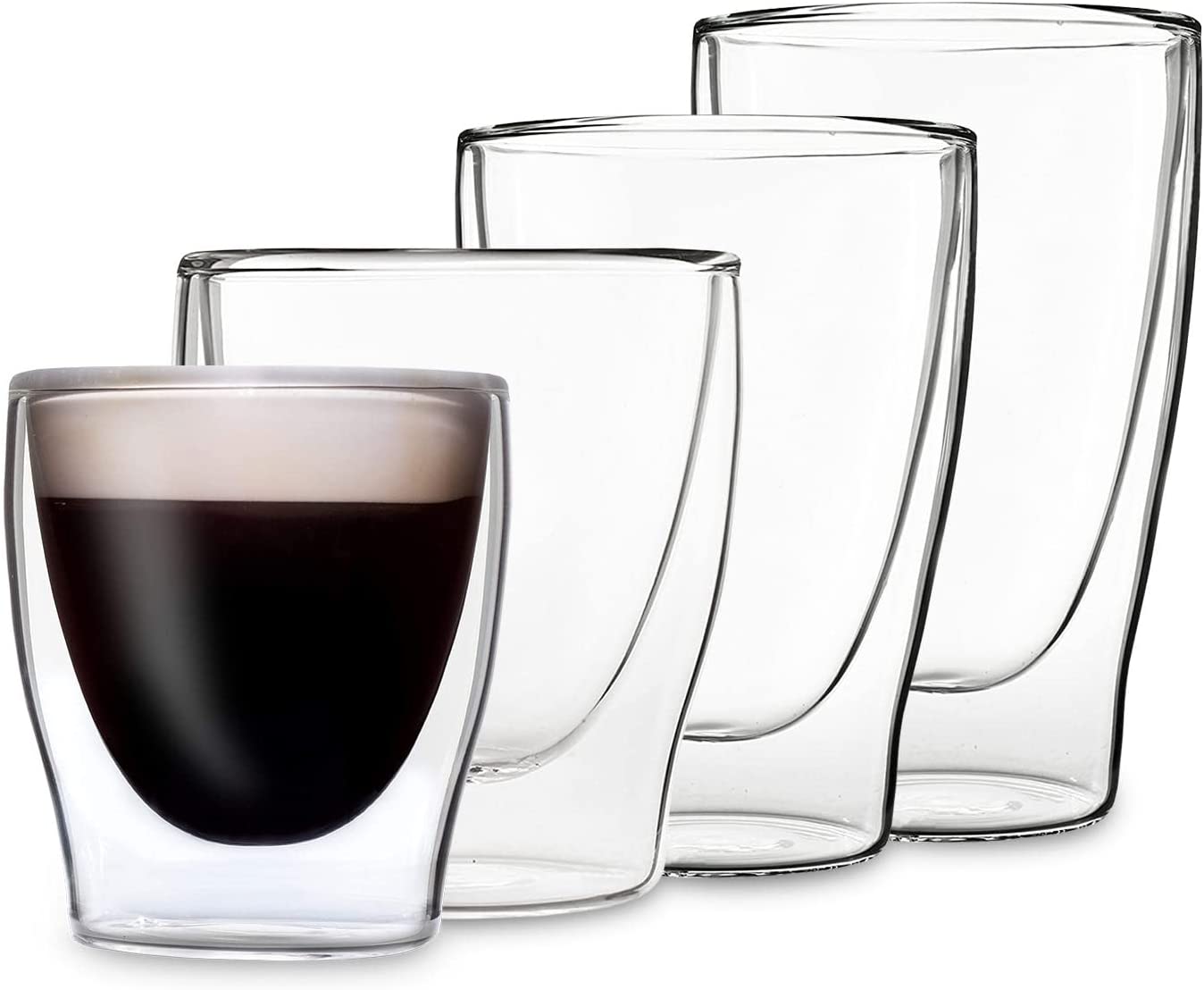 DUOS Feelino Double-Walled Thermal Tea Glasses / Coffee Glasses with Floating Effect Keeps Drinks Warmer for Longer and Cold Cold for Longer
