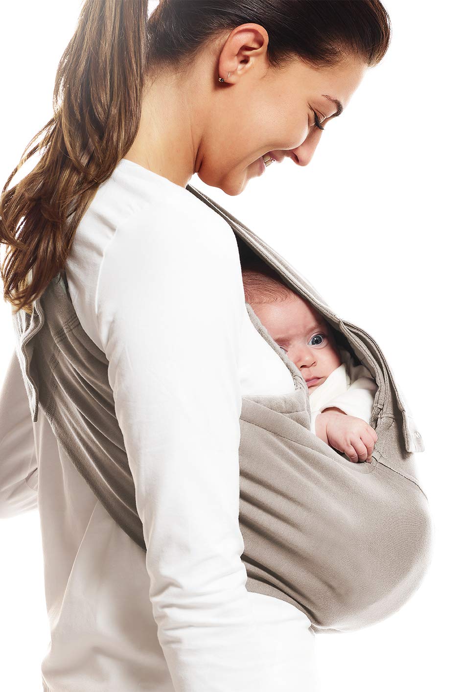 Wallaboo Baby Carrier Sling Connection 100% Cotton Fits Your Baby\'s Shape taupe