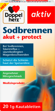 Doppelherz Sodbrennen akut + protect Kautabletten, 20 St