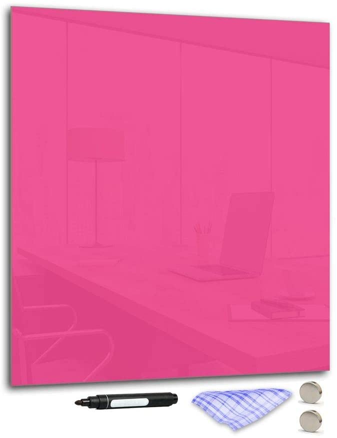 DekoGlas Decorative Glass Magnetic Board 90 X 80 Cm Various Colours With Pen, Cloth 