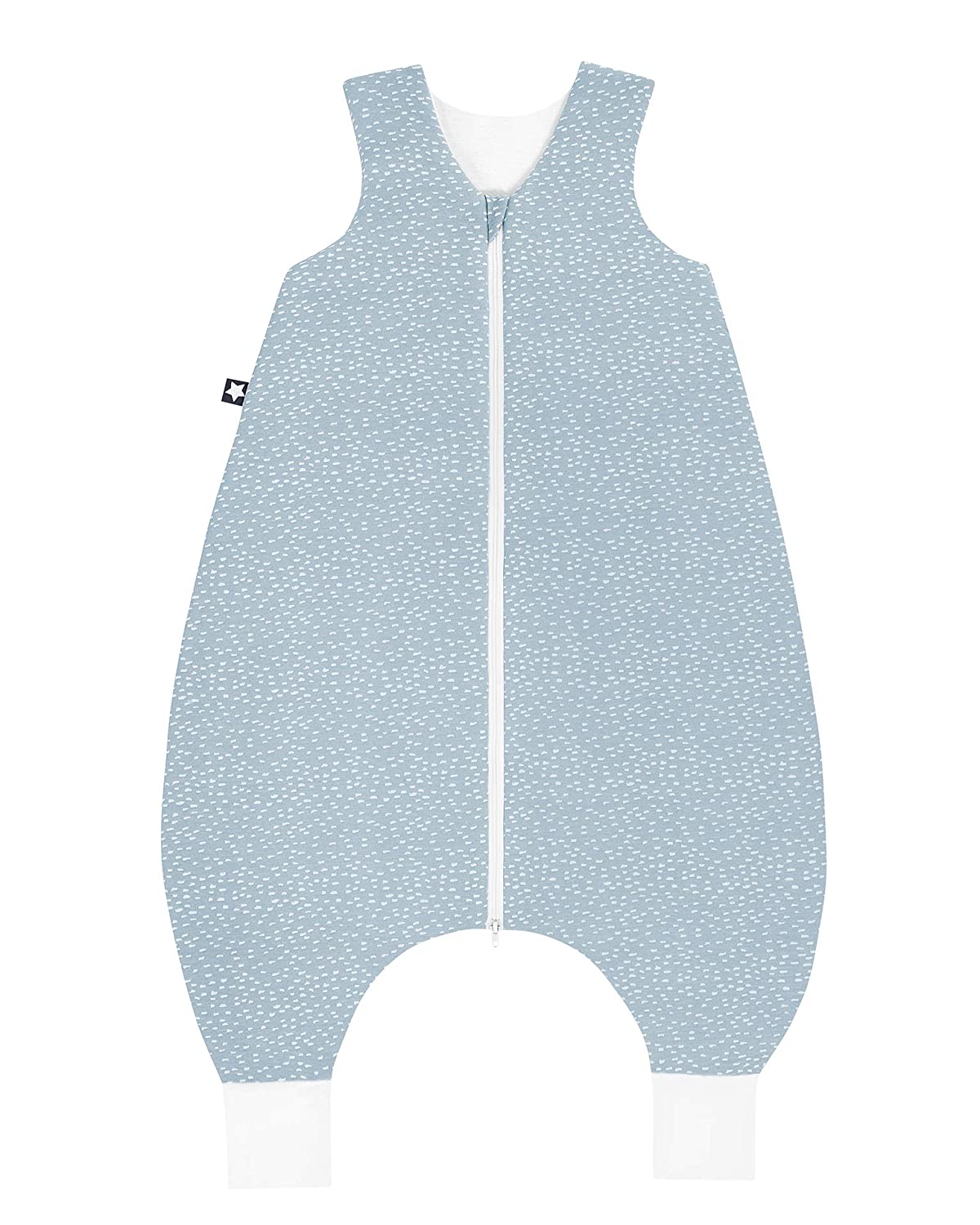 Julius Zöllner 9082567310 Jersey Jumper - Sleeping Bag with Legs, Tiny Squares Greenery, approx. 80 cm