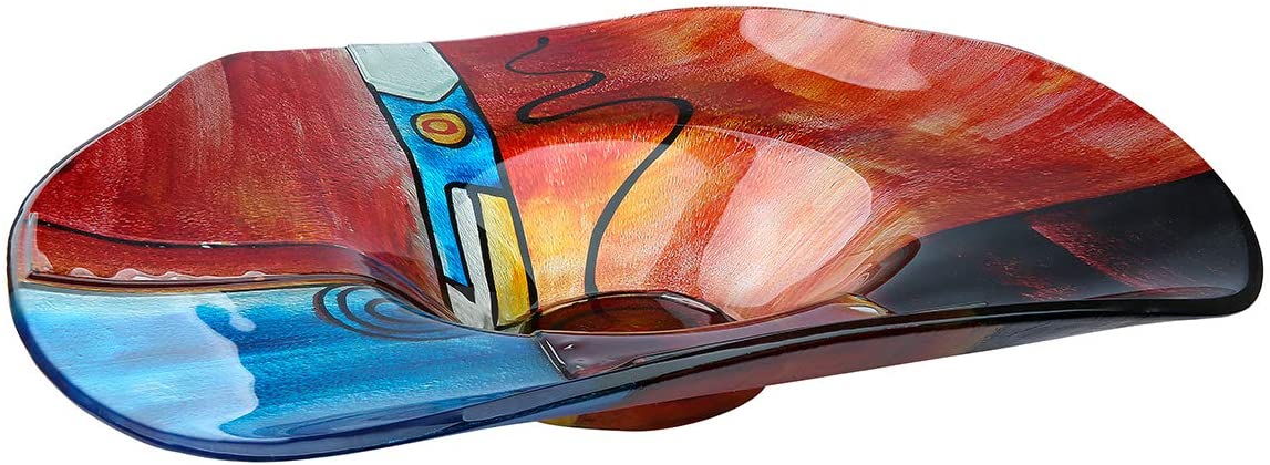 GILDE GLAS art Designer Bowl - Decorative Object Handmade Glass 47 x 47 cm