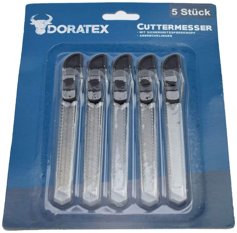 CANISI 5x Snap-Off Blade Knife Cutter Knives Slim Line Knife farbig