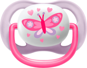 Philips Avent Pacifier ultra air silicone, pink/purple, 0-6 months, 2 pcs