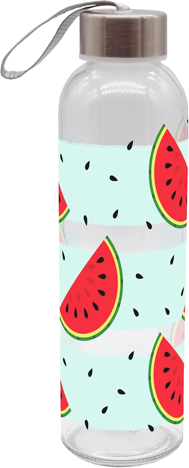 infinite by GEDA LABELS (INFKH) Unisex Youth Drinking Bottle Melons 500 ml Glass, Colorful