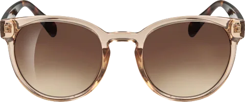 Adult sunglasses, cream-colored transparent frame, brown tinted lenses, 1 pc.