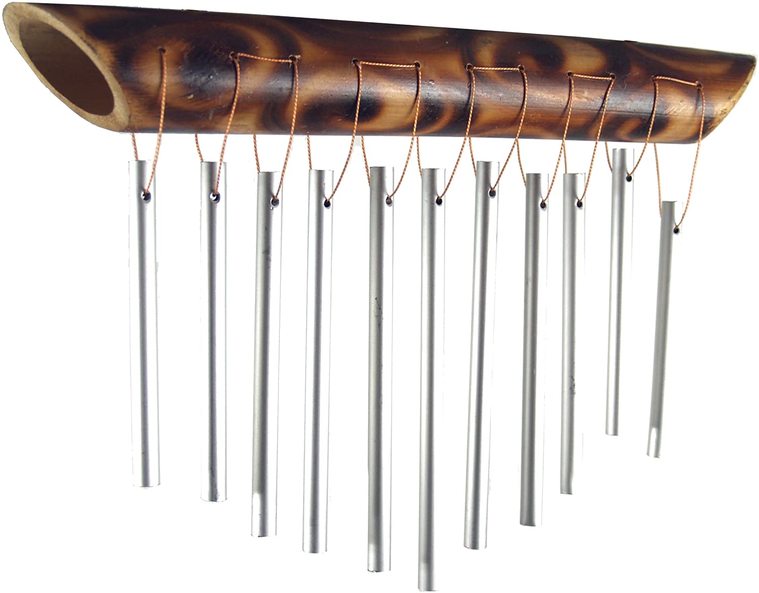 Guru-Shop Aluminium Wind Chimes With Carving-Version 1, 25 X 50 X 2 Cm, Win