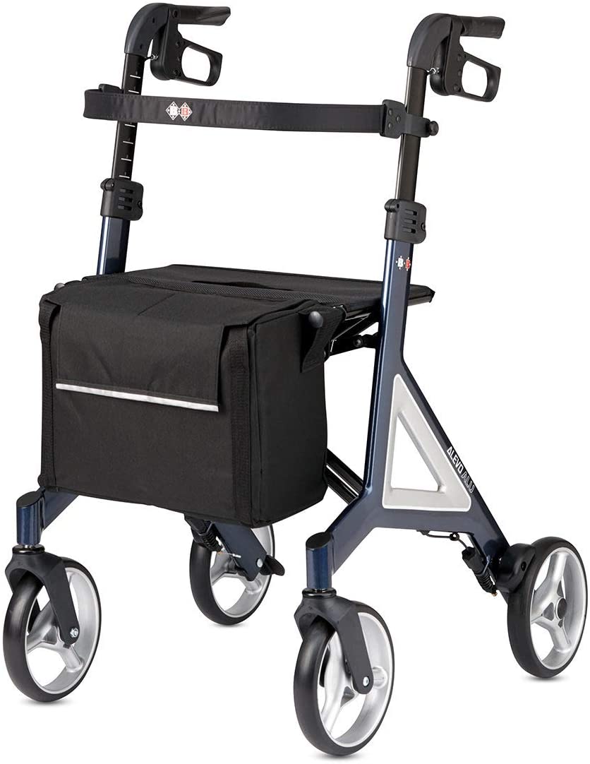 Bischoff & Bischoff Alevo Aluminium Lightweight Rollator in Night Blue Seat