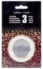 Kruger Karl Krüger 1 filter and 3 sealing rings for espresso maker, size: 3 cups