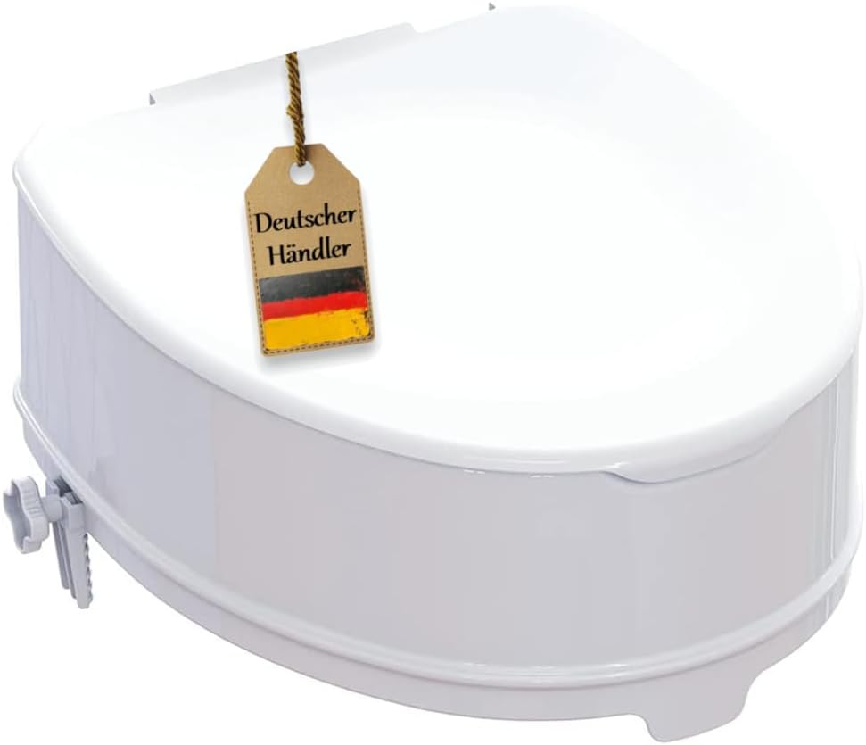 FabaCare Store FabaCare Smart Toilet Seat Raiser Toilet Seat Maximum Load 250 kg 15 cm with Lid