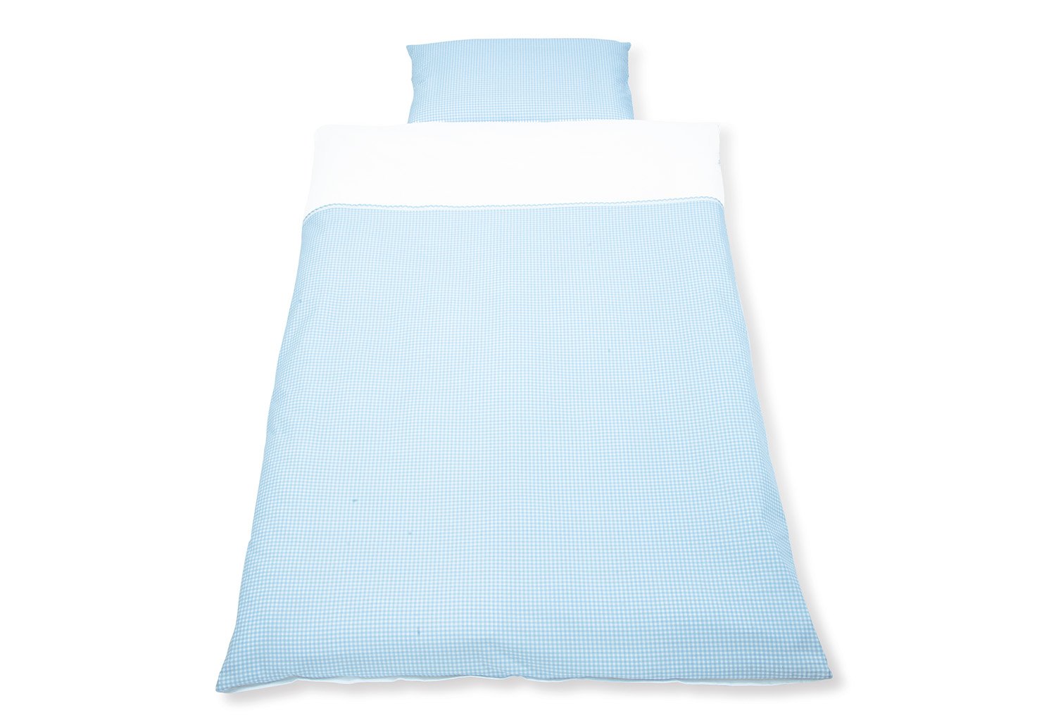 Pinolino 630389-2 Duvet Cover and Pillowcase for Children\'s Beds, Gingham Check Blue