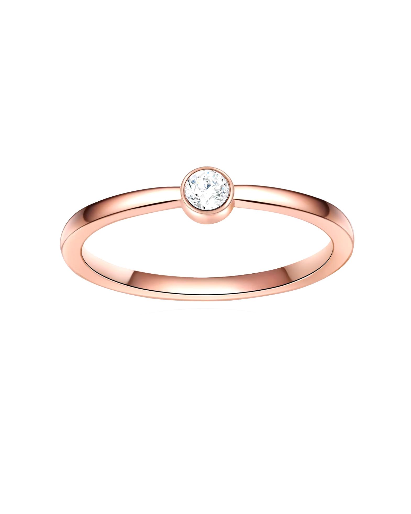 Eastside Ring Ring Stainless Steel Zirconia in Rose Gold