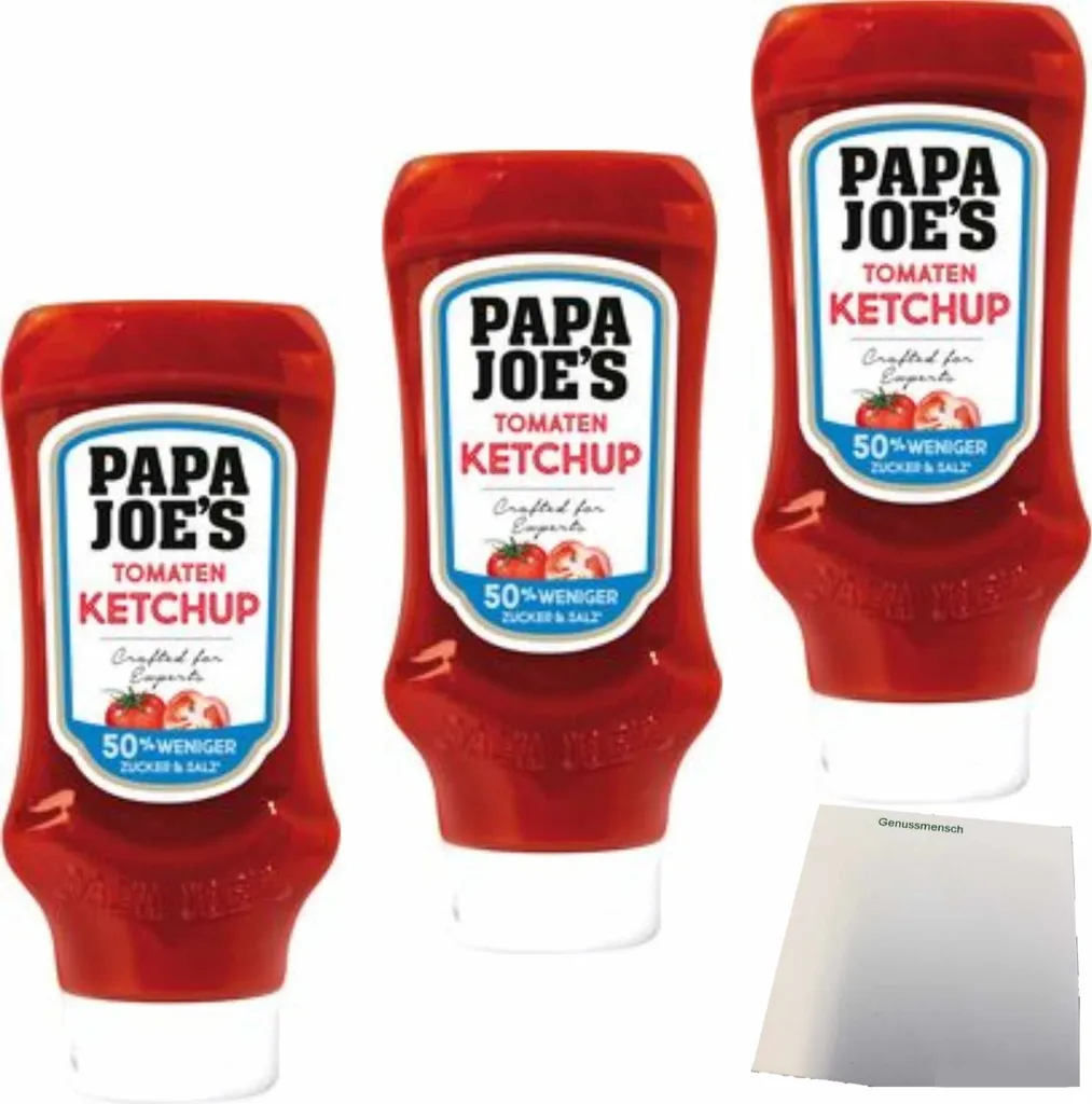 Edeka Papa Joe's Tomato Ketchup 50% low sugar 3-pack (3x500ml) + usy Block