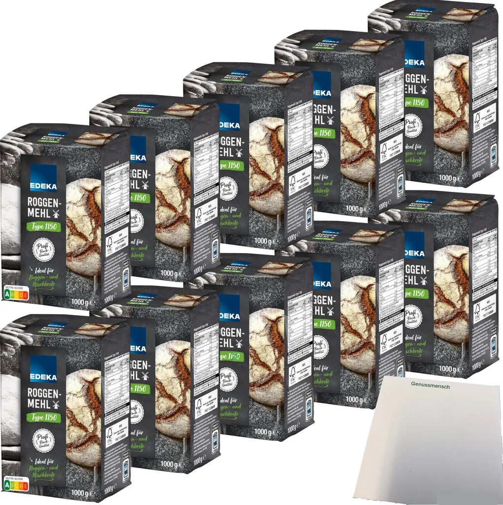 Edeka rye flour type 1150 ideal for rye and mixed breads PU (10x1kg pack) + usy block