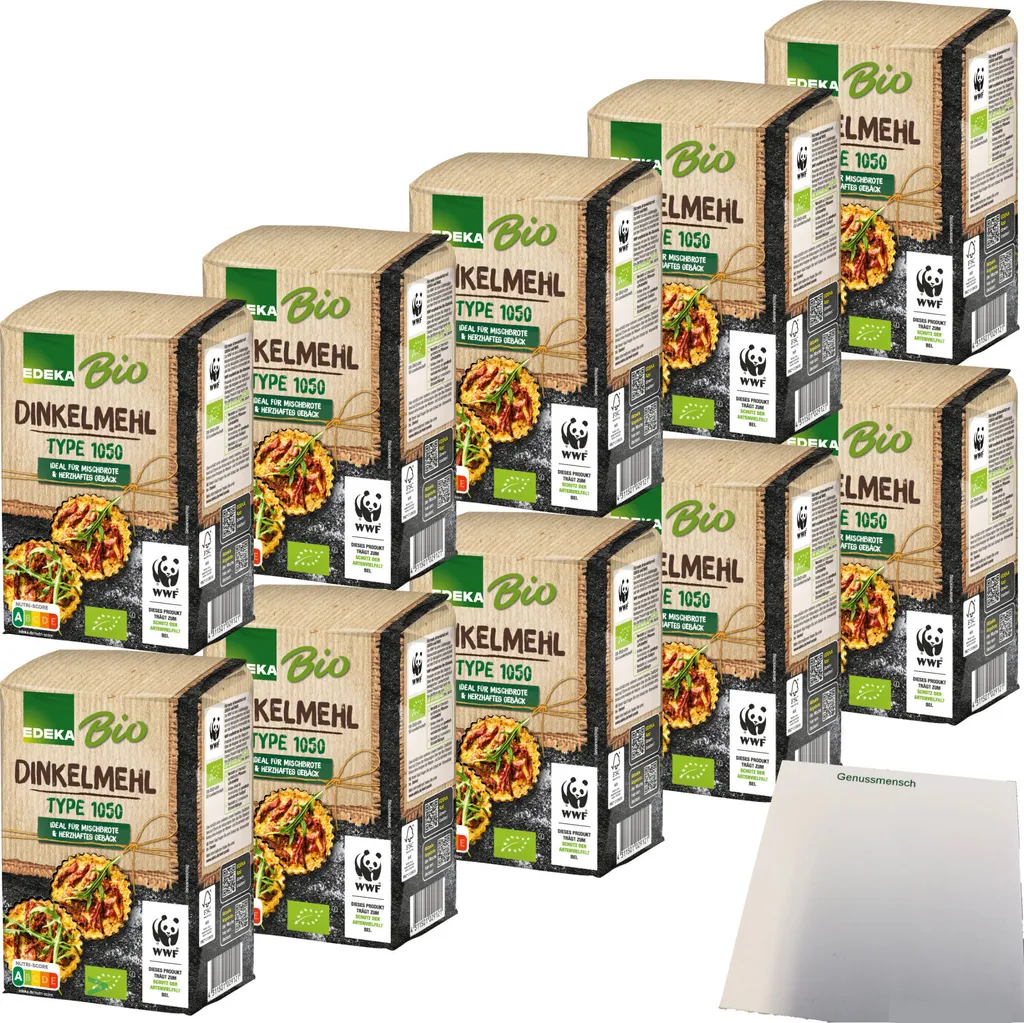 Edeka spelt flour type 1050 ideal for mixed breads and savory pastries PU (10x1kg pack) + usy block