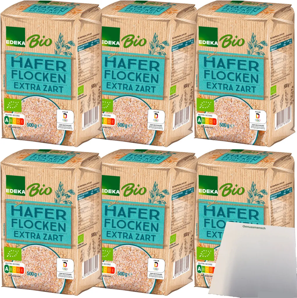 Edeka oat flakes extra tender 6-pack (6x500g pack) + usy block