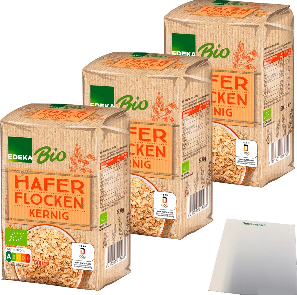 Edeka oat flakes, 3-pack (3x500g pack) + usy block