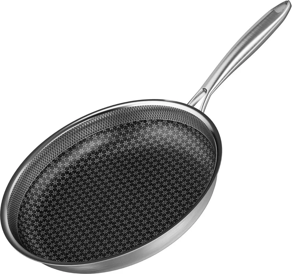 sonstige Stainless steel frying pan 30 cm, induction, non-stick wok pan with handle, hob, dishwasher, oven, omelet