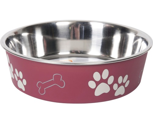 Stainless steel bowl Karlie Ascar 21 cm 1500 ml dark red