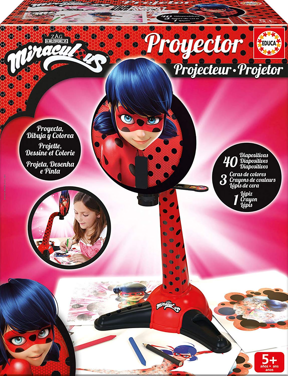 Educa Borrás 17415 Projector Miraculous Lady Bug