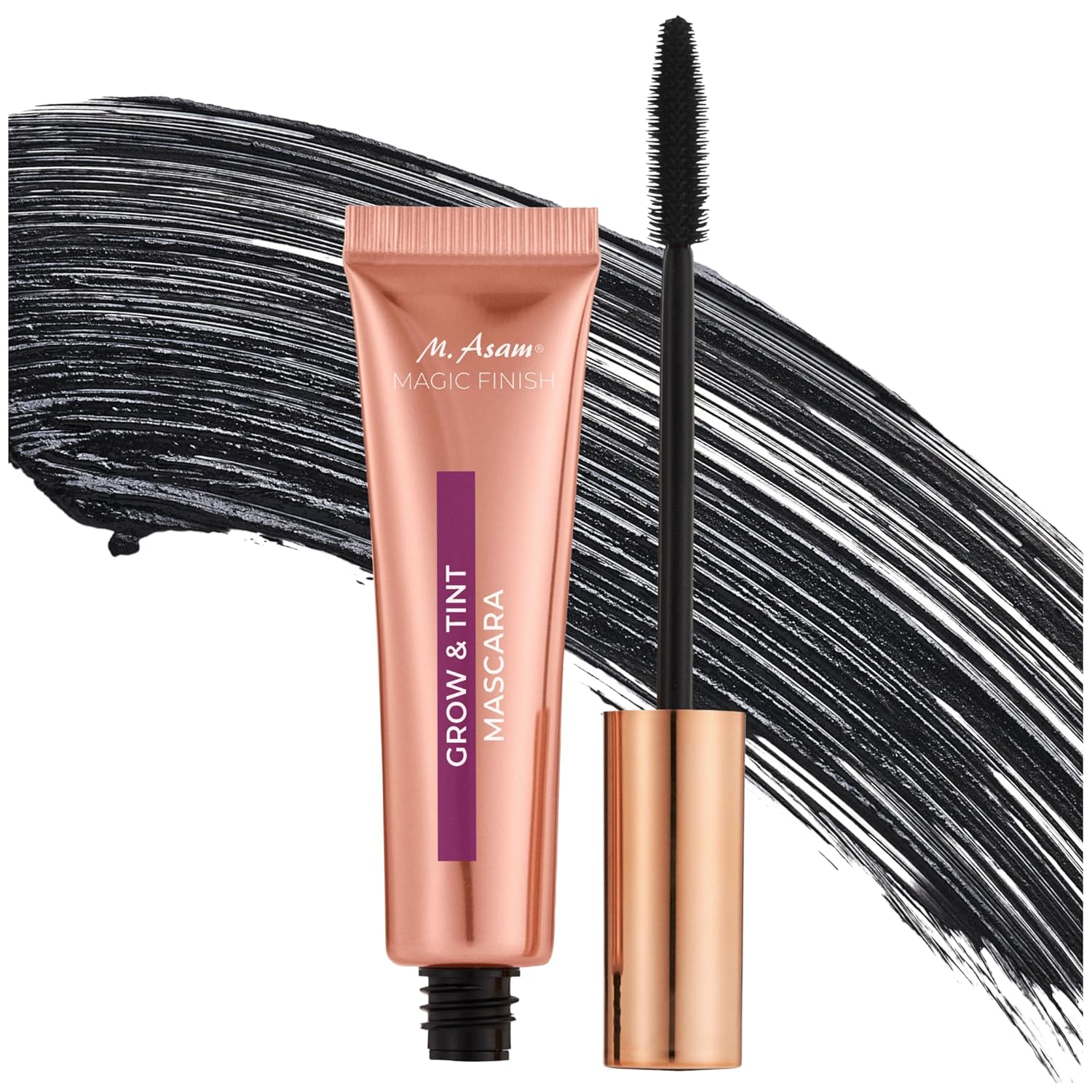 M. Asam Magic Finish Grow & Tint Mascara Deep Black (12 ml) - Mascara with Growth Serum & Tint Effect, Eyelash Care for More Length & Volume, For Defined & Naturally Darker Eyelashes, Vegan