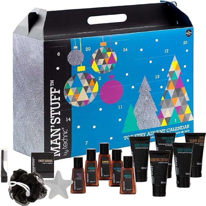 Generic Man \ 'Stuff Men \' S Advent Calendar 2023-24 Days Care & Toiletries Men \ 'S Gifts Christmas Countdown Calendar 2023 Advent Calendar for Christmas Gifts, Stocking Fillers for Boys
