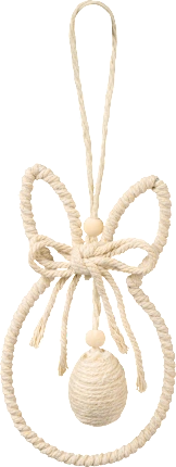 Dekorieren & Einrichten Bunny, outline with cord & egg tag, cream, 1 pc