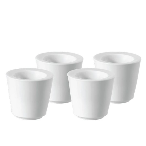 Urania Quattro Egg Cup Set, Porcelain, White (Set of 4) by KPM