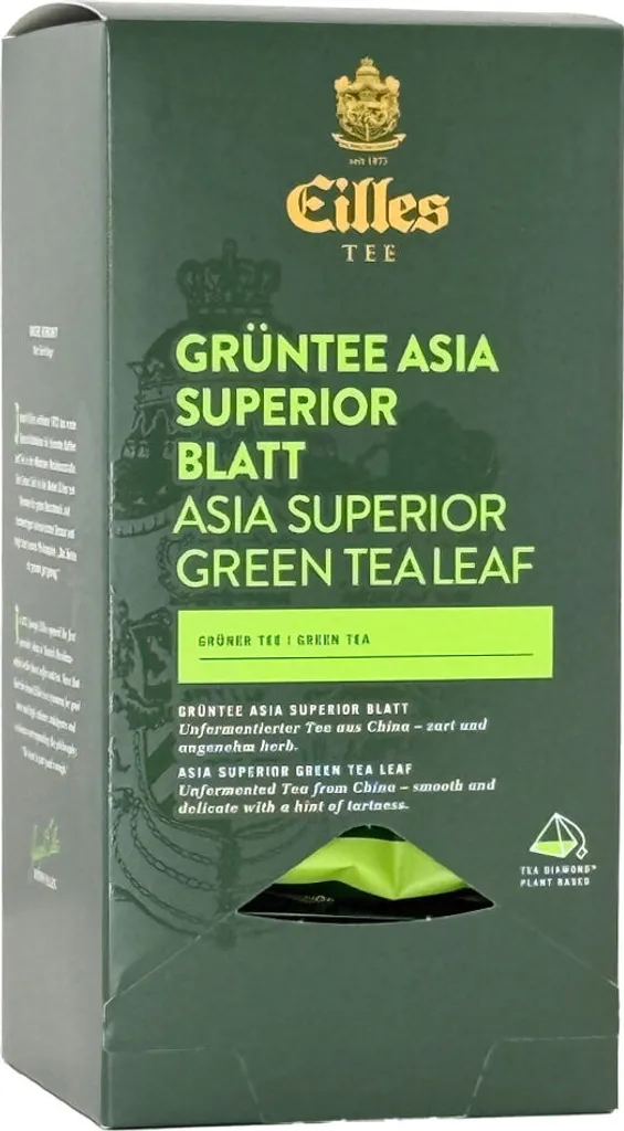EILLES TEA Luxury World Selection GREEN TEA ASIA SUPERIOR Leaf, Box of 20, 50 gm