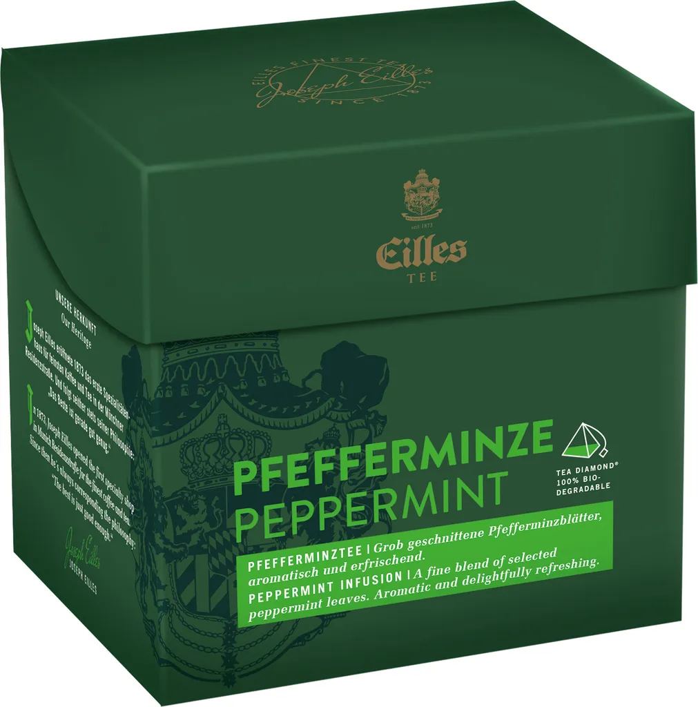 EILLES TEA Tea Diamond PEPPERMINT in pyramid tea bags, box of 20 40g