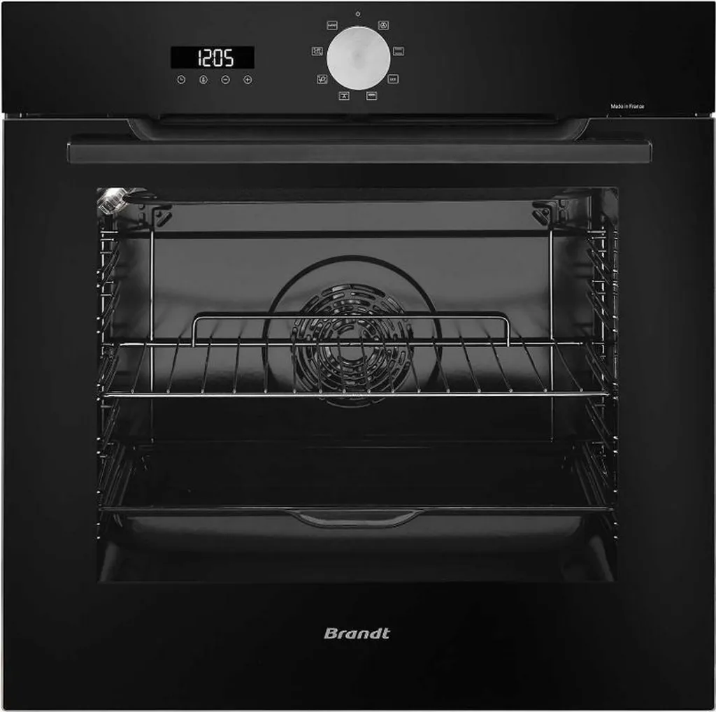 Built-in multifunction oven 73l 60cm black pyrolytic Brandt BOP7534B