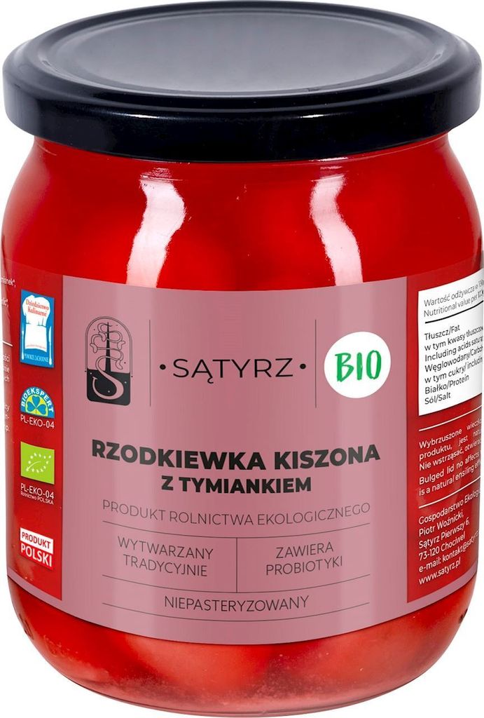 Biogo Pickled radish with thyme 500 g (250 g) - SĄTYRZ