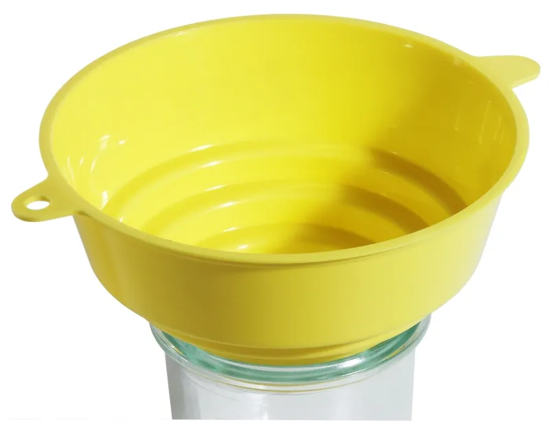 Yellow canning funnel, diameter: 10.5 cm, height: 5.5 cm, PP, 12 sets