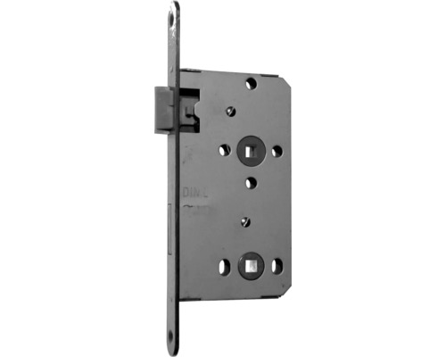 Bever & Klophaus Mortise lock for toilet and bathroom door Bever left, 55/78/8, DIN, rebate, cuff painted silver