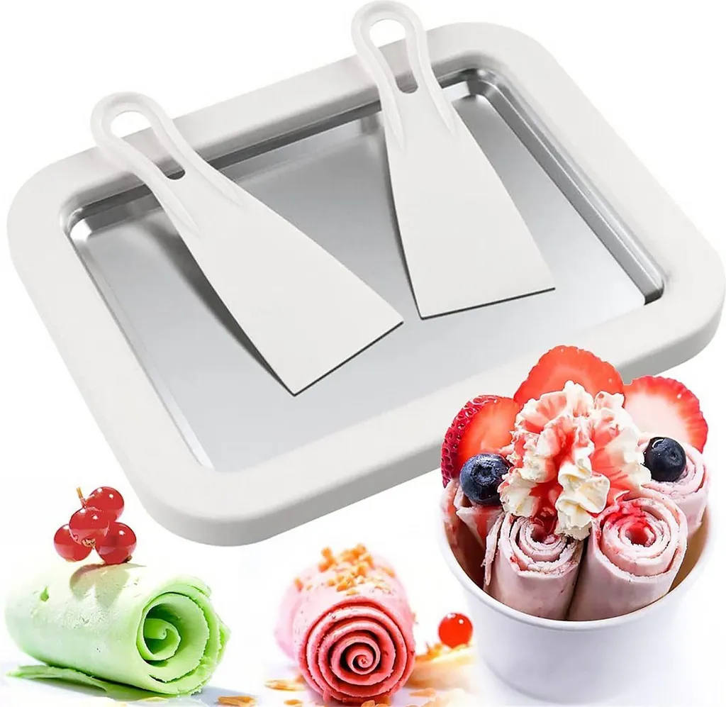 Xdovet Ice cream machine, ice cream rolling machine, white