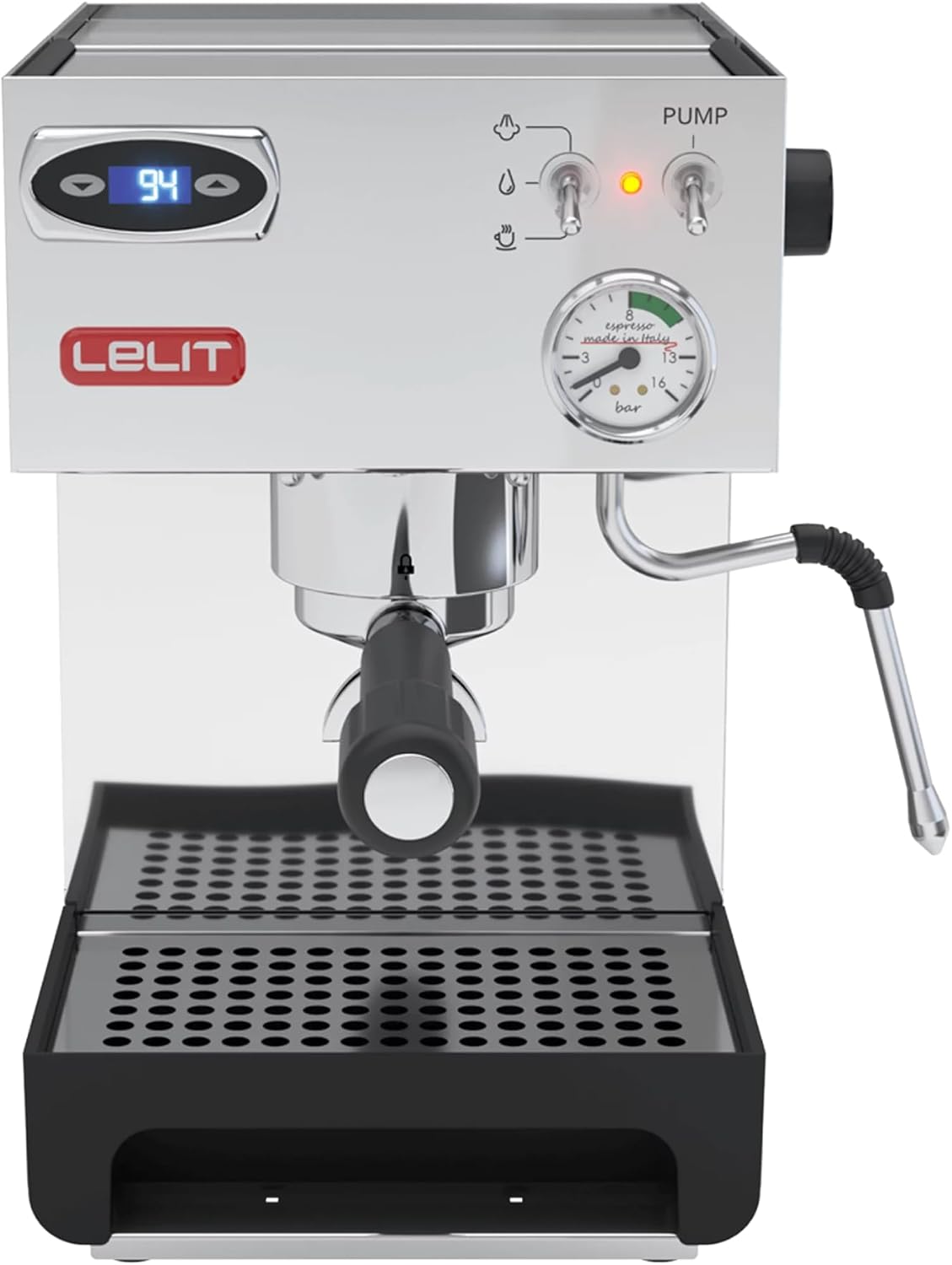 Lelit Store Lelit Anna PL41TEM Semi Professional Coffee Machine for Espresso, Cappuccino Pads, Coffee Temperature Control via PID Control, Stainless Steel Body, 2 Litres, Silver