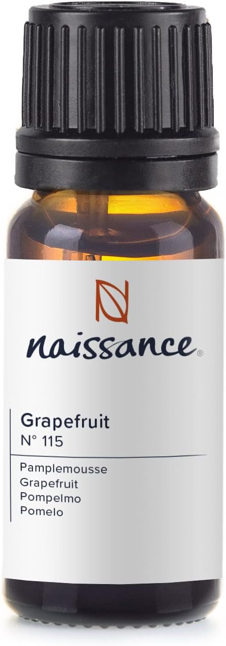 Naissance Grapefruit Essential Oil (No. 115), 10 ml, 100% Natural Pure Grapefruit Oil for Natural Cosmetics, Massage, Aromatherapy, Oil Burners, Fragrance Oil for Aroma Diffusers
