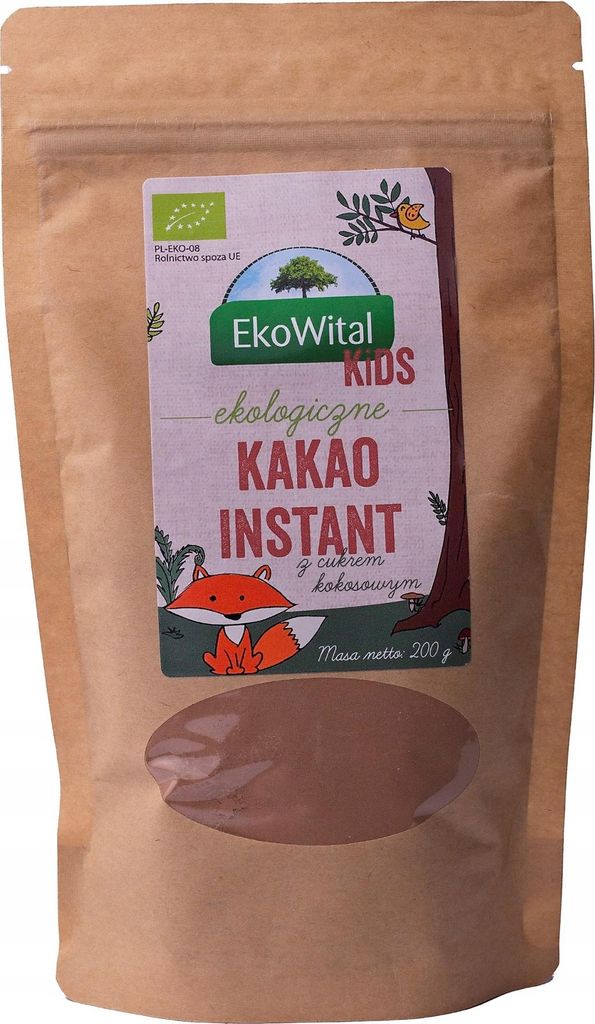 Ekowital Instant Cocoa 200g with coconut blossom sugar 200g