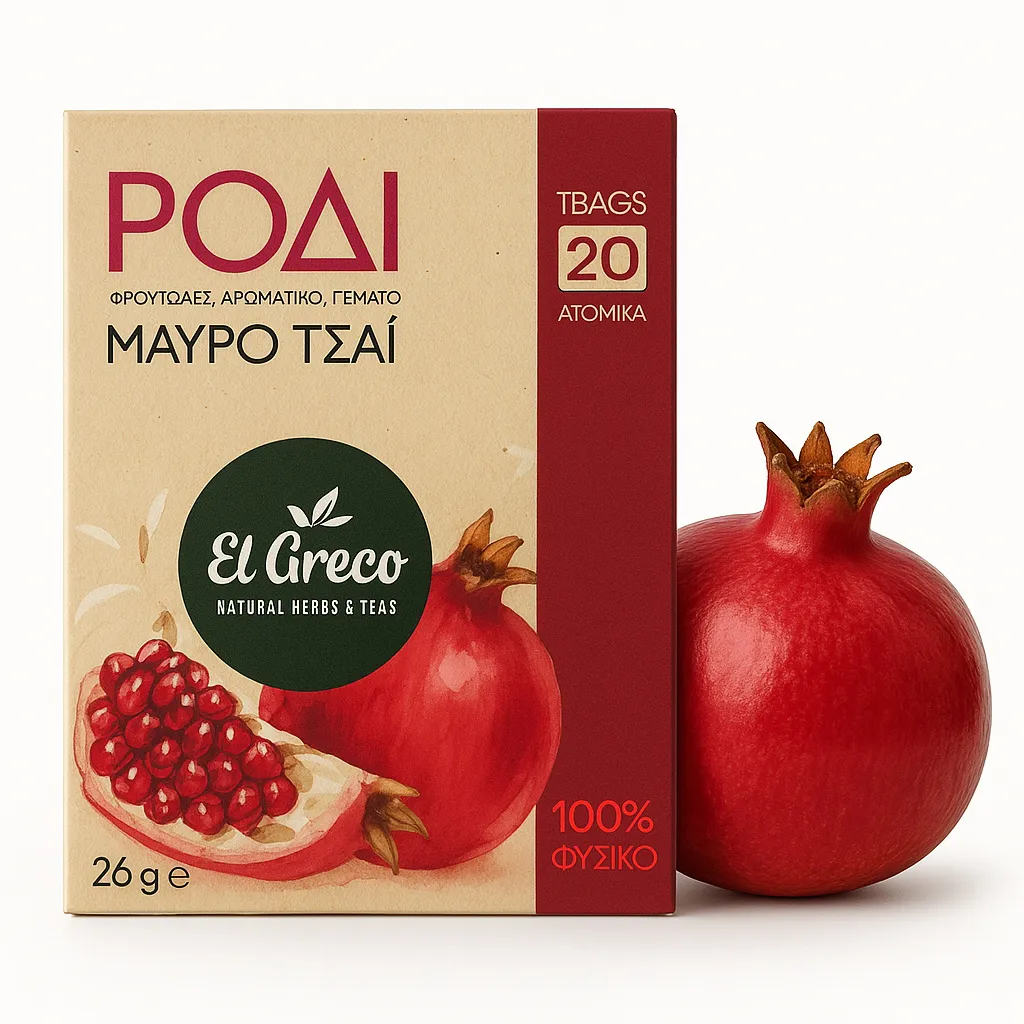 El Greco Black Tea with Pomegranate 26 g – 20 tea bags