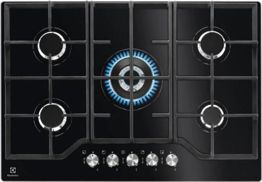 Electrolux EGG7536K Black Integrated Hob 74 cm Gas 5 Zone(s)