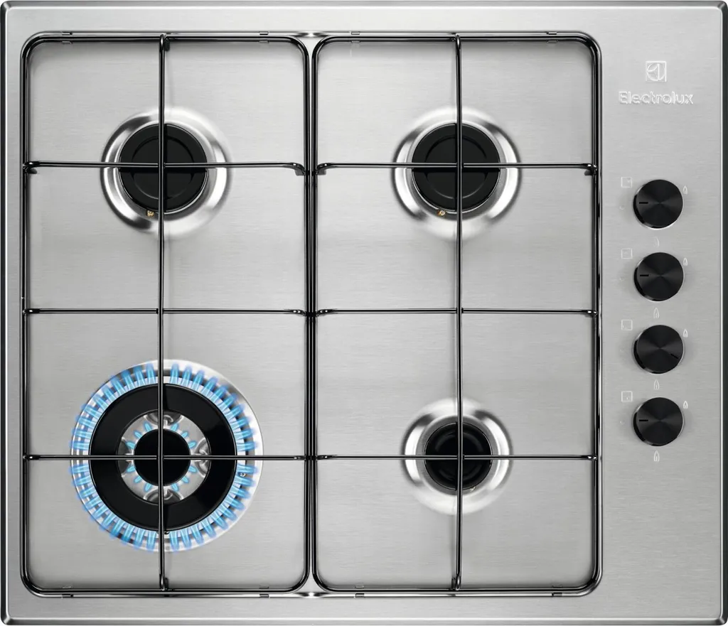 Electrolux EGS6414X Triple Crown Gas Hob, Stainless Steel, 60 cm