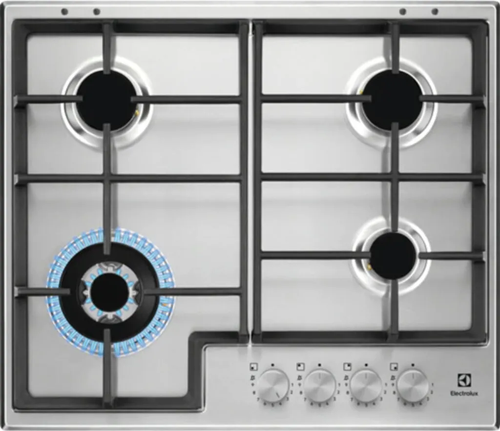 Electrolux EGS64362X Built-in Gas Hob, 4 Burners, Stainless Steel