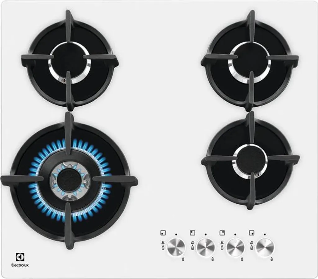 Electrolux KGG6437W, White, Built-in, 59 cm, Gas, 4 burners